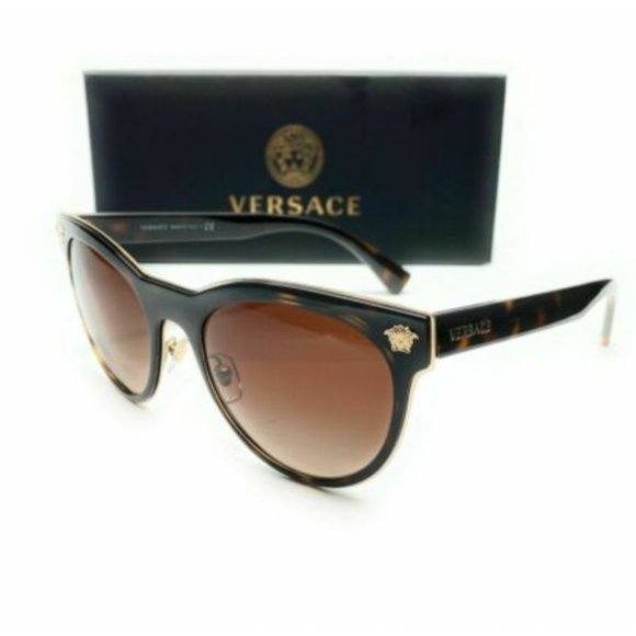 Versace Women\'s Dark Havana Gradient Sunglasses! Versace Womens Square Sunglasses VE 4437U Havana Plastic  main image 4